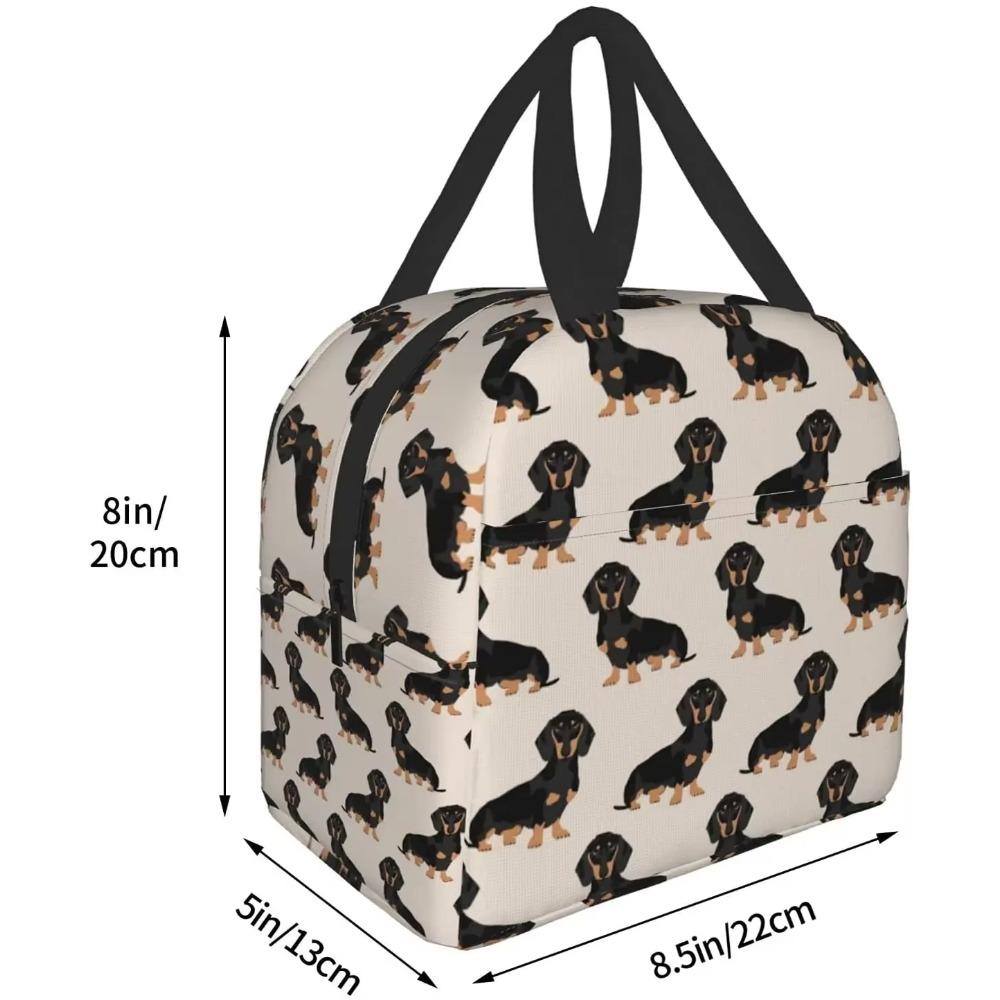 Sac à déjeuner isotherme pour chiens teckels Femmes Sac fourre-tout isotherme Boîte à déjeuner réutilisable étanche pour bureau travail école pique-nique portable
