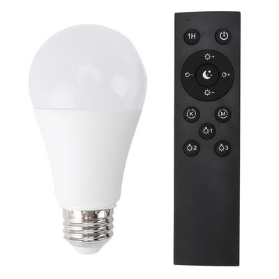 LED Light Bulb with 2.4GHz Remote Control E26 Screw Base White Warm Dimmable 800LM Lamp Bulb