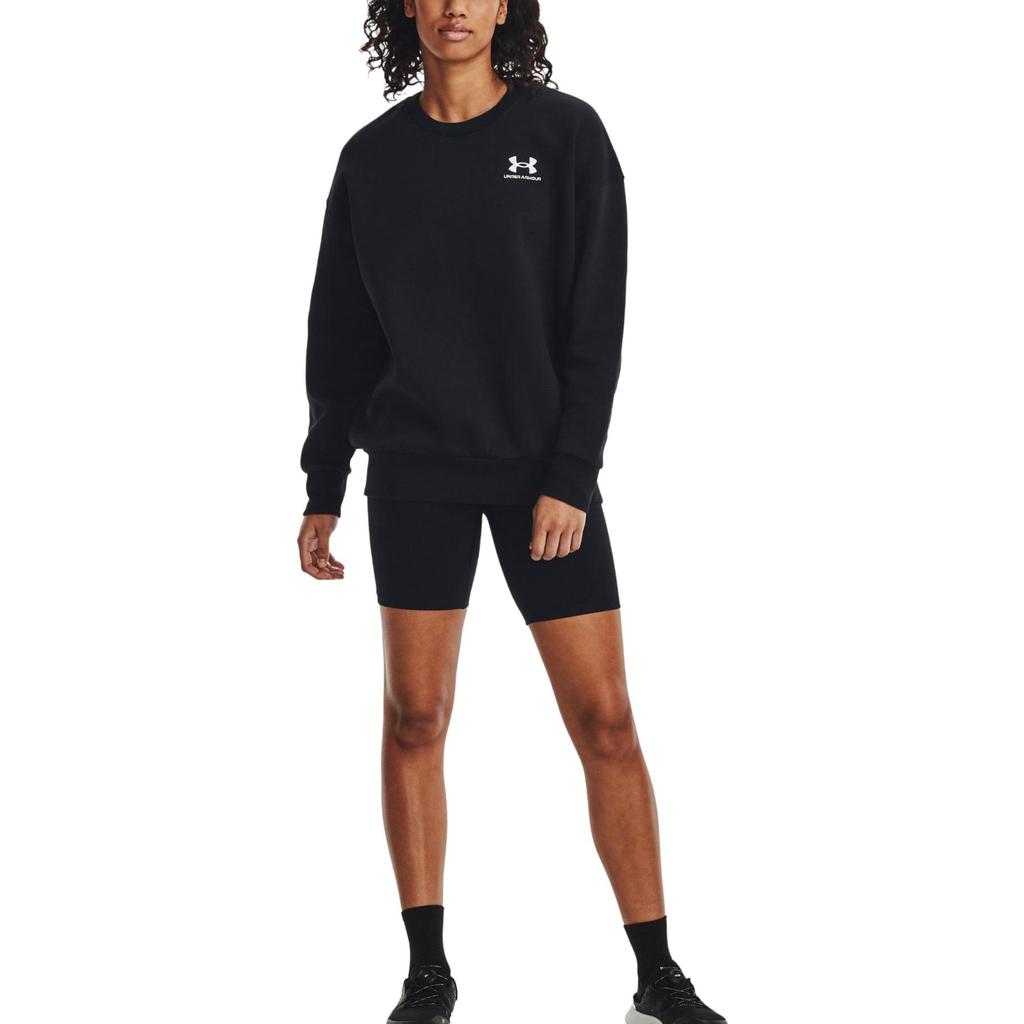 Under Armour Pull ras du cou à logo uni à manches longues pour femme sweat-shirt Noir 1379475-001