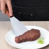 Three-Sided Beveled Stainless Steel Spatula with Wooden Handle - Ideal for Teppanyaki, Pancakes, and Cakes