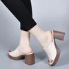 Fashion Women's Slippers And Ladies Sandals Heeled Round Toe Fish Slides Leather Shoes Job Casual Designer Luxury Luxury Clappers Pvc 39