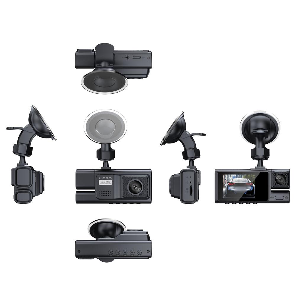 3 Channel   Cam, 170 degrees  120 degrees  Front Interior Rear Triple Camera Car Recorder with WiFi Interconnection for Real-time Viewing,