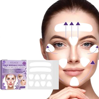 Plasterki przeciwzmarszczkowe EELHOE Usuń zmarszczki między brwiami, na czole, wokół oczu i w bruzdach nosowo-wargowych 1+1 zestaw/pudełko 200 szt., 1 sztuka, 200 sztuk