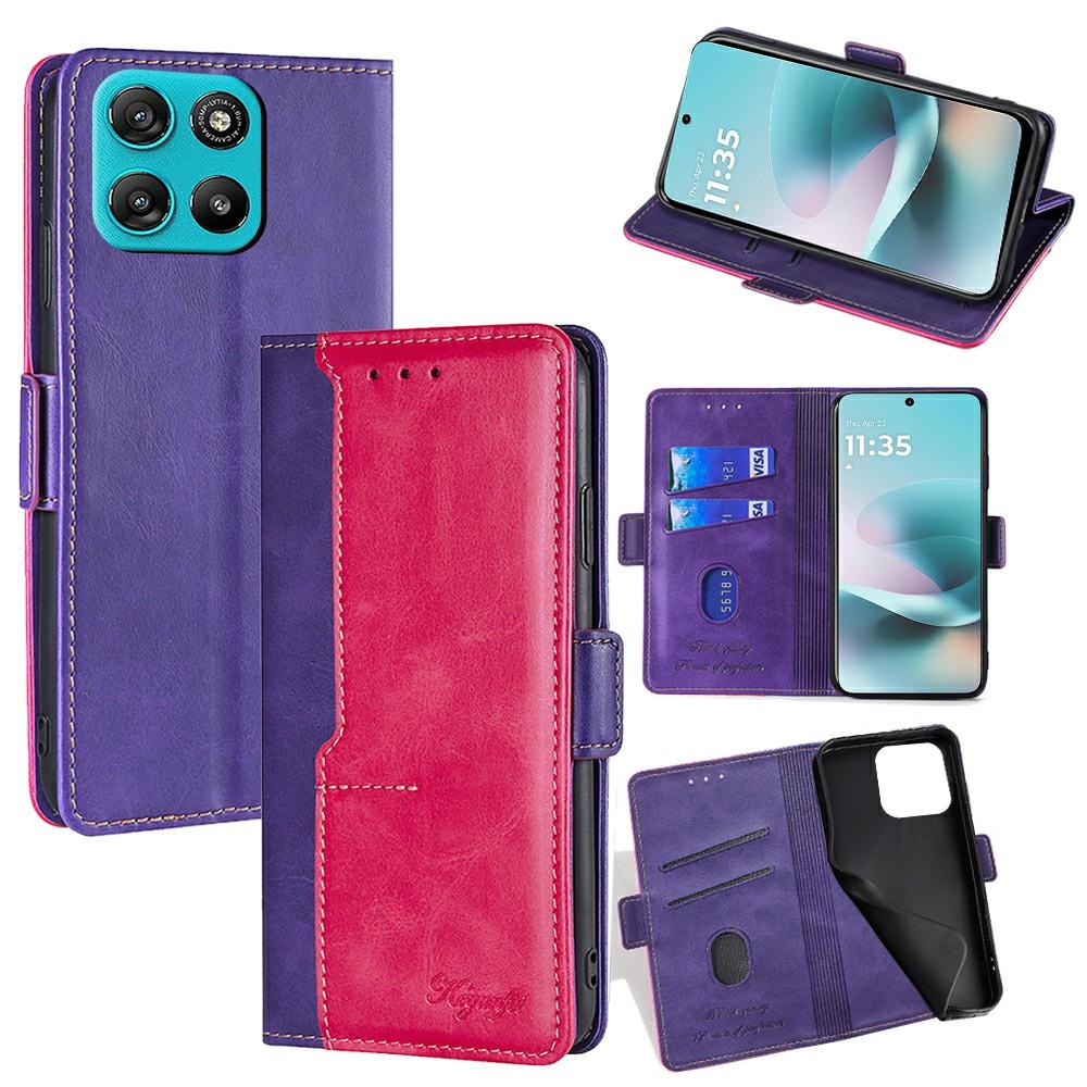 

For Motorola Moto G67 Power 5G Case Contrast Color Wallet Leather Phone Cover