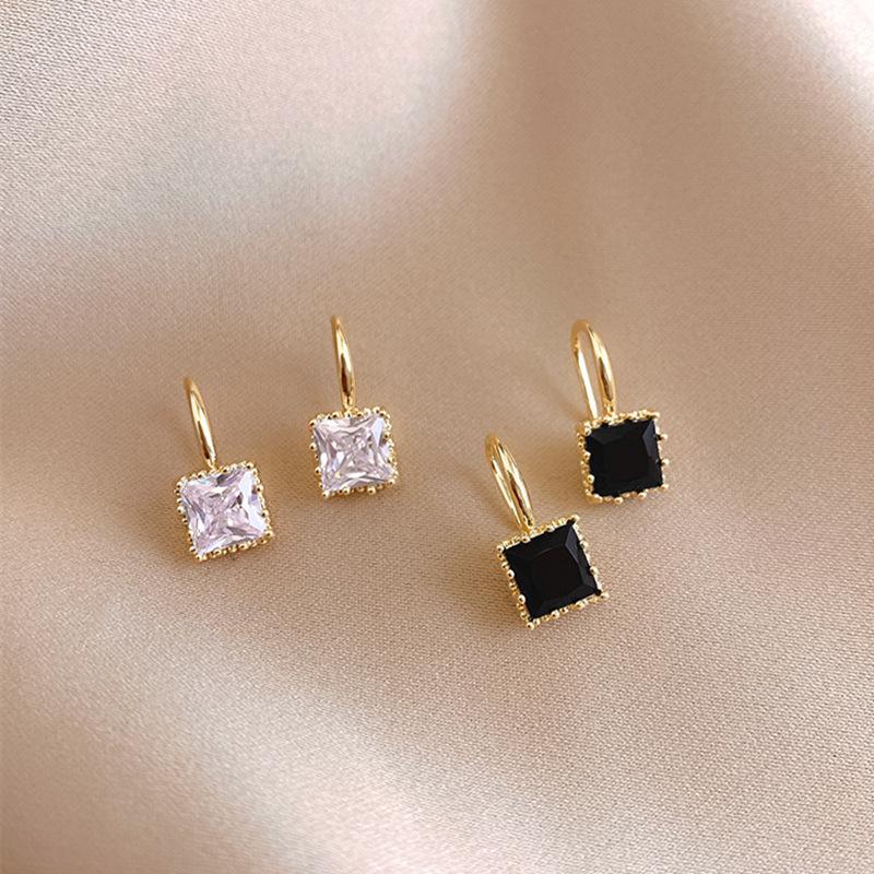 Elegant Zirconia Square Earrings - Trendy Sugar Stud Jewelry
