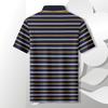 MONTAGUT Men's Silk Blend Striped Short Sleeve Polo Shirt