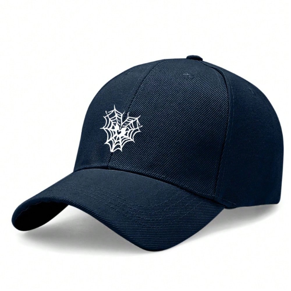 [Halloween Baseball Cap] Spider Web Print Polyester Adjustable Breathable Casual Streetwear Outdoor Sports Sun Protection Cap For Men Women