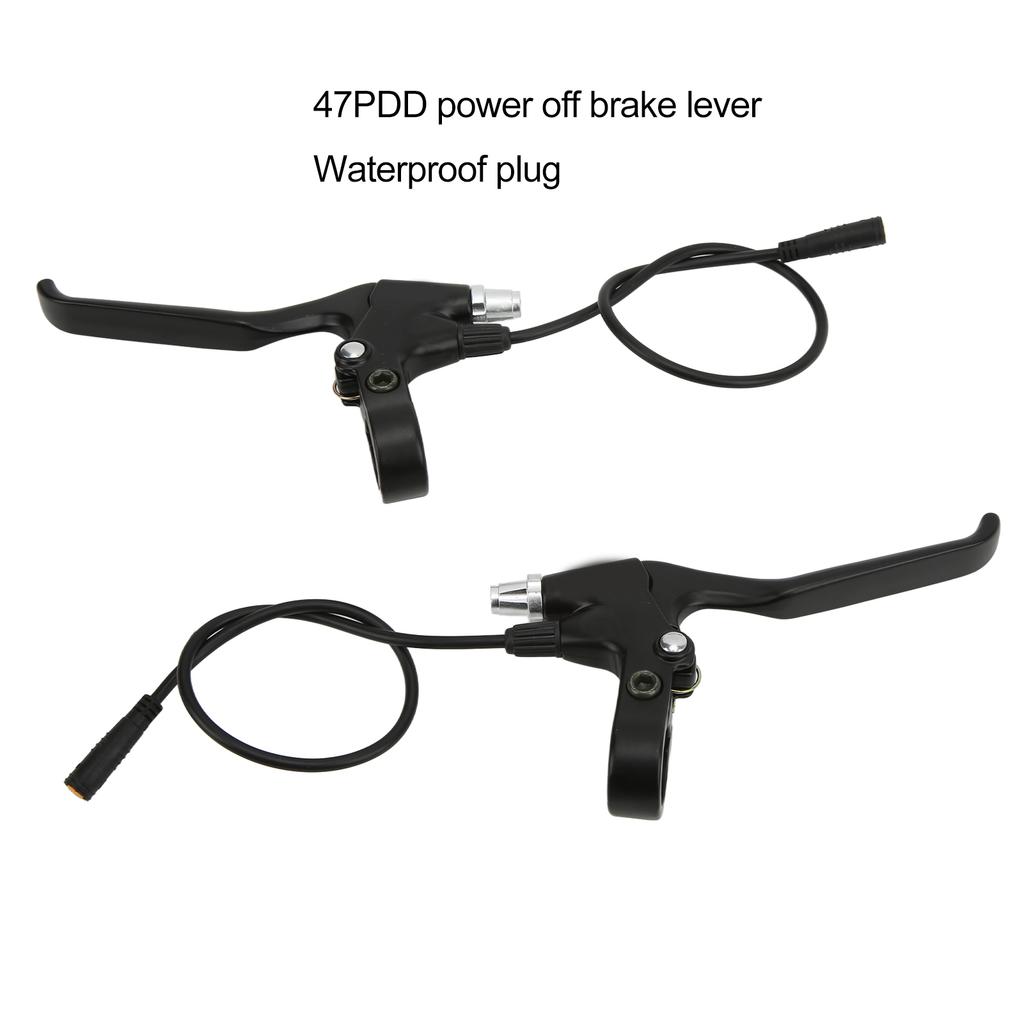 1Pair Electric Bike Brake Lever Aluminum Alloy Bicycle Brake Handle with Waterproof Plug