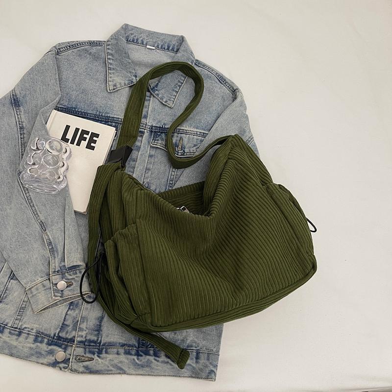 Torba na ramię Commuter Corduroy Bag Damska torba typu tote o dużej pojemności Torba typu crossbody