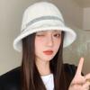 Korean Style Women's Knitted Beanie 2025 - New Autumn/Winter Warm Slimming Fisherman Bucket Hat