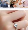 S925 Sterling Silver Moissanite Six-Prong Square Bezel Women's Open Design Ring