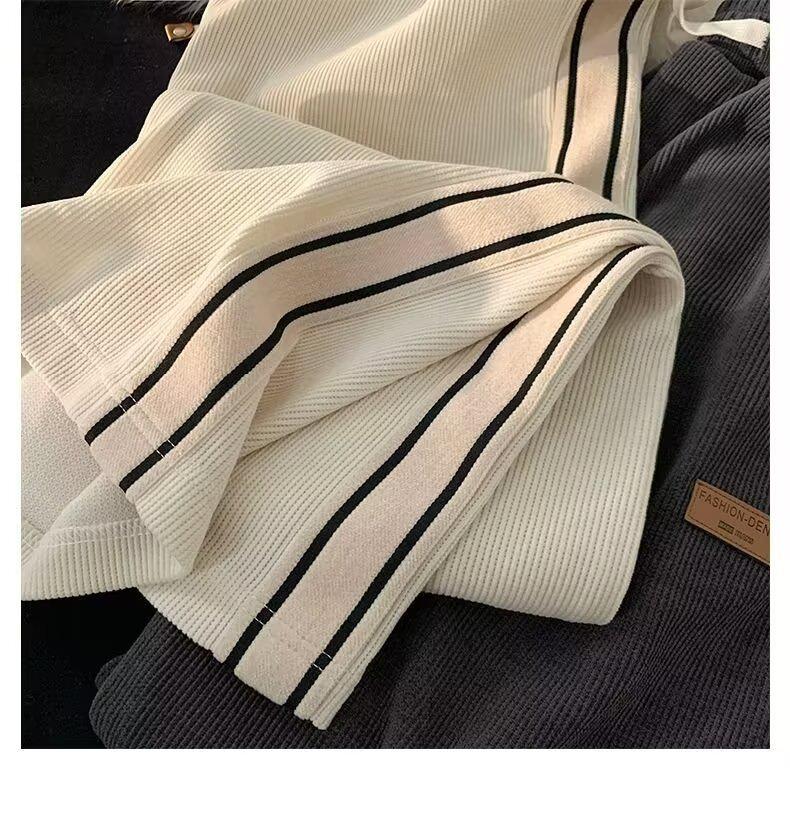 2025 Spring/Autumn Men's Corduroy Pants: Stylish, Loose, and Versatile Drape Straight Fit.