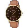 CASIO Quartz Men's Watch MTP-VT01GL-5B Gold with Tan Leather Strap (International Model) ...