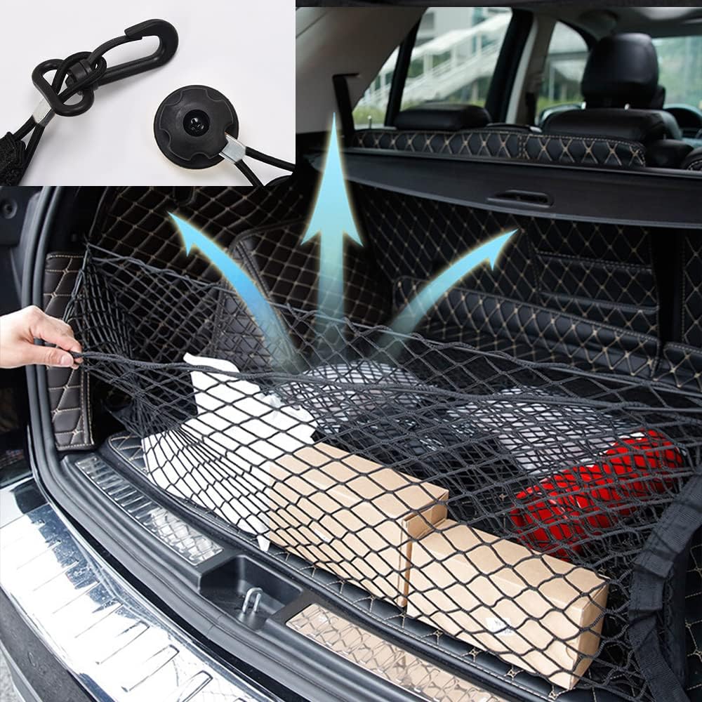 Car Rear Cargo Net With Good Elasticity&Tensile Strength Trunk Net Organizer For SUV Truck,Ideal Car Net Keeps Overlanding Accessories (L