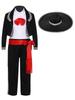 Dětský tradiční mariachi kostým 5dílná sada včetně vesty kalhot saka pásku klobouku pro Halloween mexický cosplay vystoupení