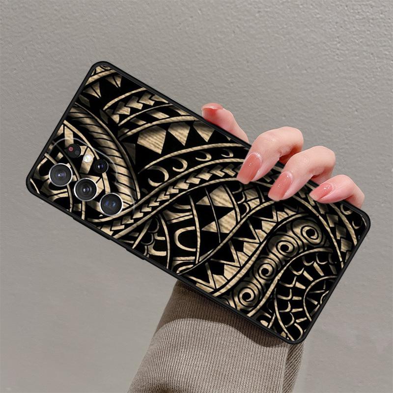 Maori Polynesian Samoan Tribal Phone Case For Samsung Galaxy S25 S23 S30 S21 S20 FE S24 S22 Ultra Note 10 20 Plus Cover Lite
