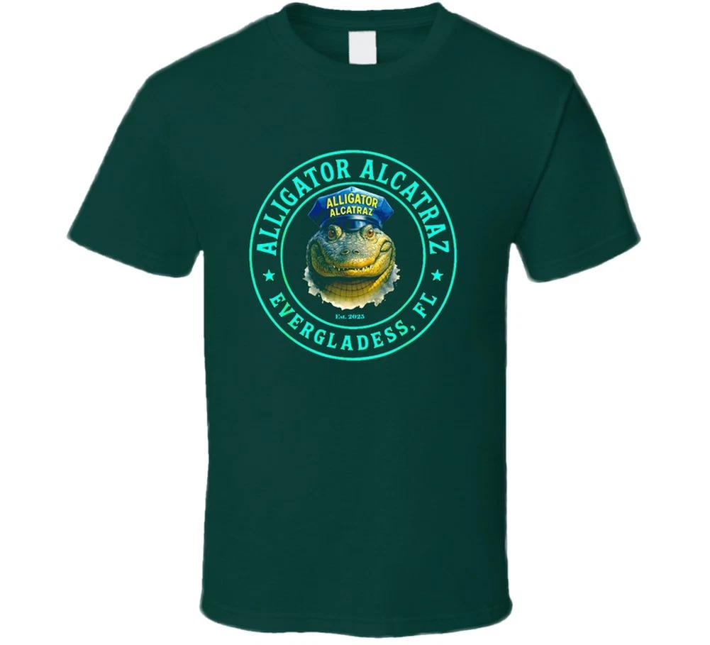 Alligator Alcatraz Everglades Fl Funny Ice Detention Swamp Green Shirt Trending S