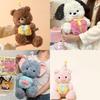 Plush Toy Birthday Hat Bear Elephant Dog Stuffed Pillow For Kids Gift