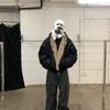 Double-sided Heavy-duty Hooded Fur Seat Mountain Carving Fleece Thickened Cotton Jacket Zipper Jacket Men's Autumn and Winter