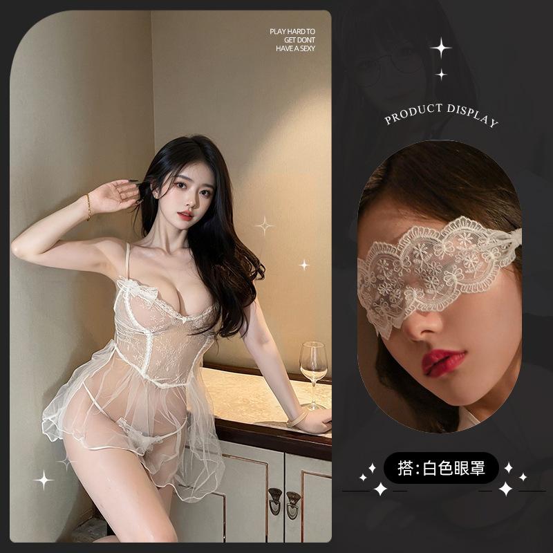Sex underwear sexy slightly transparent uniform sex pajamas pure desire mesh suspender small chest nightdress