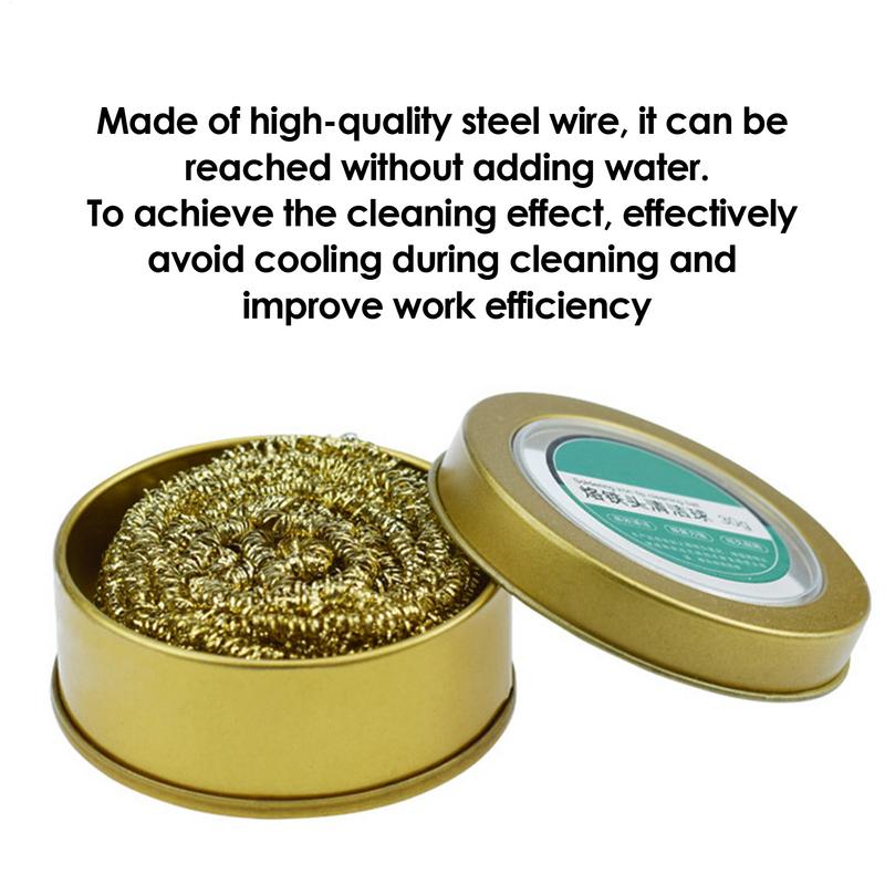 Cleaning Ball Desoldering Soldering Iron Mesh Filter Cleaning Nozzle Tip Copper Wire Cleaner Ball Metal Dross Box Clean Ball