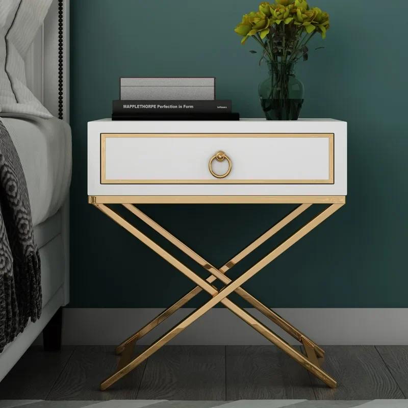 European Style  Luxury Bedroom Nightstand Living Room Side Table Coffee Corner Cabinet Bedside Locker