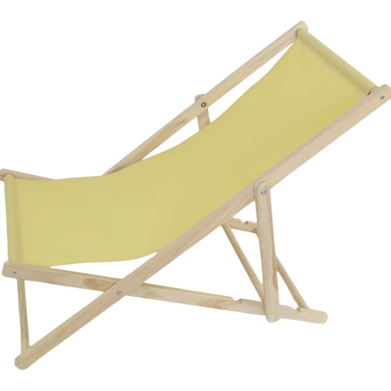 Adjustable Solid Wood Beach Lounger: Outdoor Folding Chair for Leisure & Camping