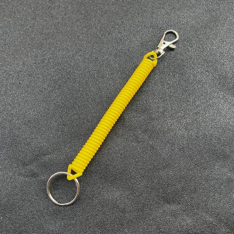 Sofort lieferbar Einziehbarer Anti-Verlust Kunststoff Feder Schlüsselanhänger & Kartenhalter Lanyard