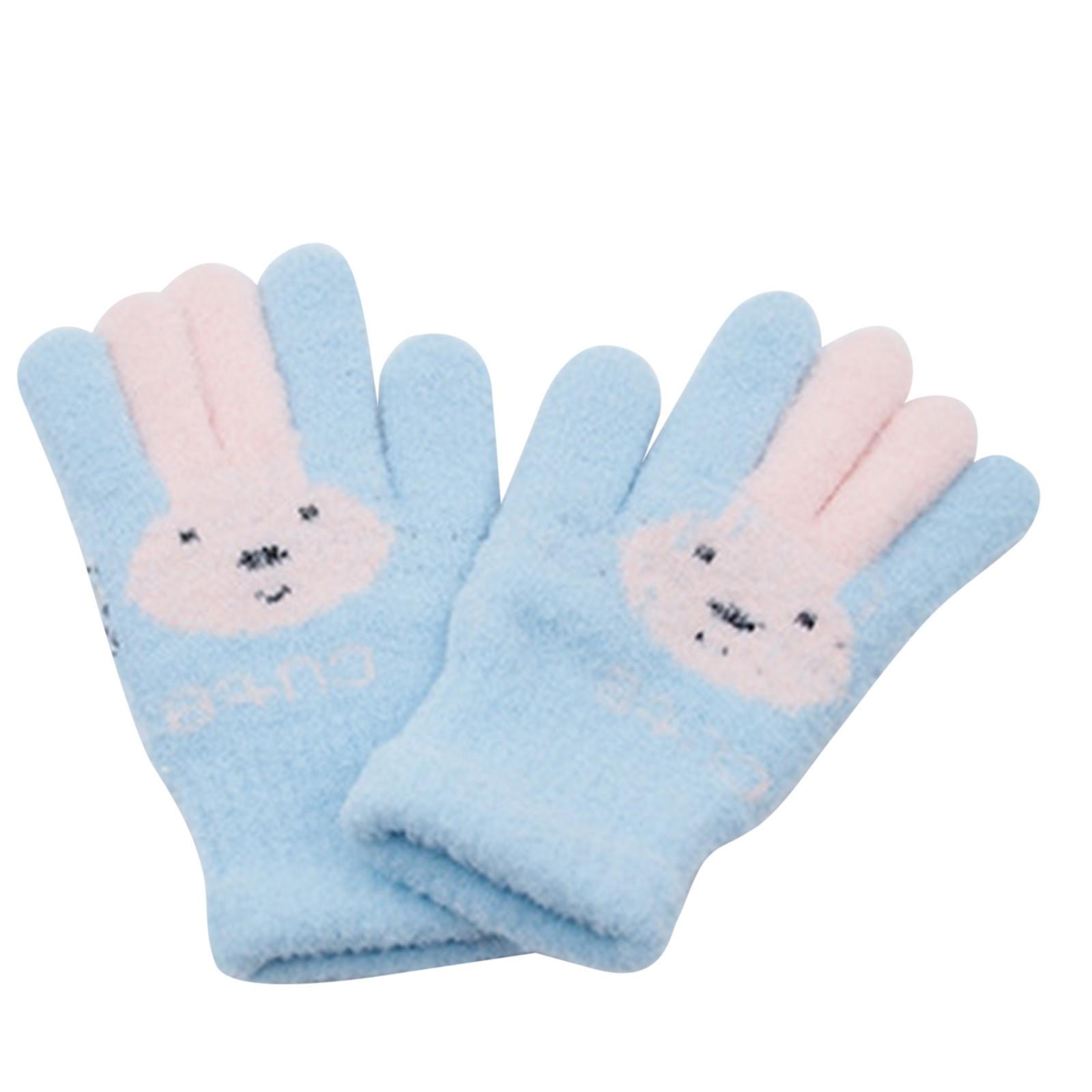 

Winter Women Adult Plus Velvet Thickening Cute Cartoon Point Finger Gloves