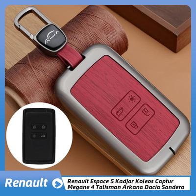 Renault Espace 5 Kadjar Koleos Captur Megane 4 Talisman Arkana Dacia Sandero için Metal Kasa Fob Tutucu Araba Kartı Anahtar Kılıfı