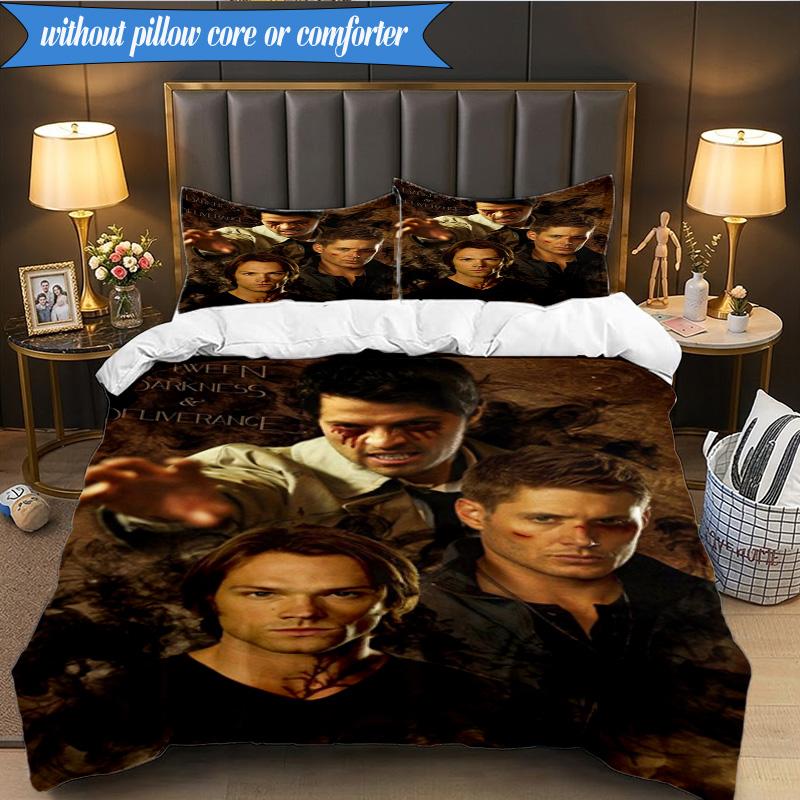 Super-natural Darkness Deliverance 3pcs Bedding set,Ideal for Bedroom, Dormitory,Including Duvet Cover And 2pcs Pillowcases,Fan Gifts