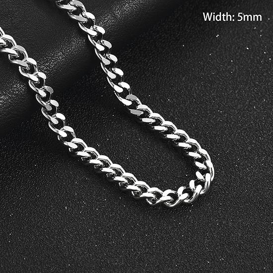 10PCS Cuban Chain 3.5/5/7/9mm Mens Necklace Stainless Steel Chain for Women Jewelry Christmas Gift
