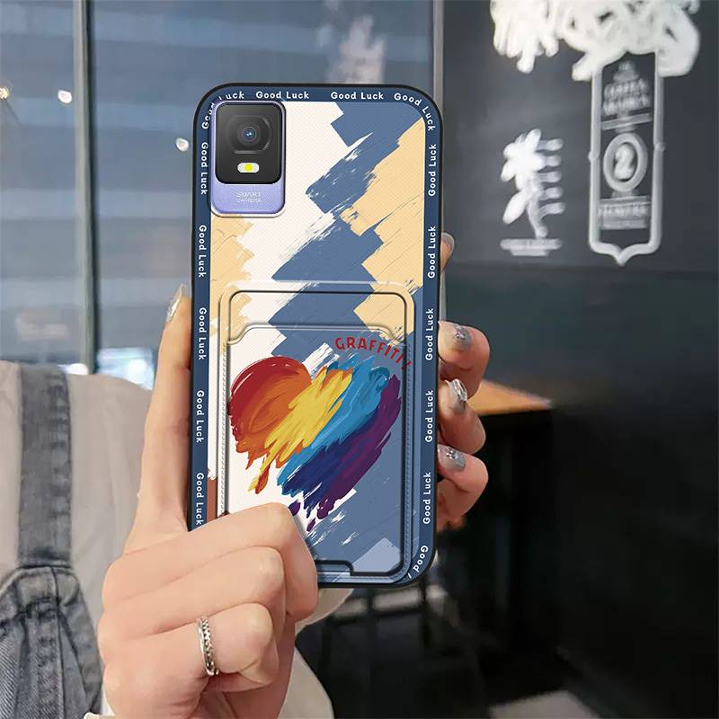 Full wrap TPU Phone Case For TCL 403 Cartoon Soft case Silicone Graffiti Card sleeve Dirt-resistant Cute Shockproof
