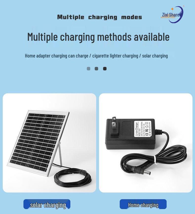 Zi Xi 12V Portable Solar Fan for Camping & Outdoor Use