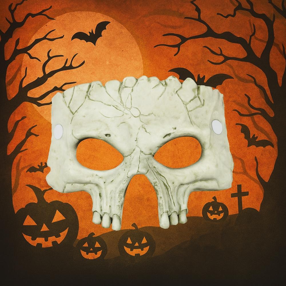 Party Props Halloween Mask Half Face Skeleton Mask Funny Halloween Skull Mask  Men