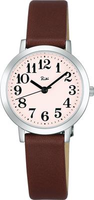 RIKIWATANABE with Curved Inorganic Water Resistant for Daily Quartz and Cowhide Leather Women's Watch, AKQK409, Crystal, Use, Movement, (Calf