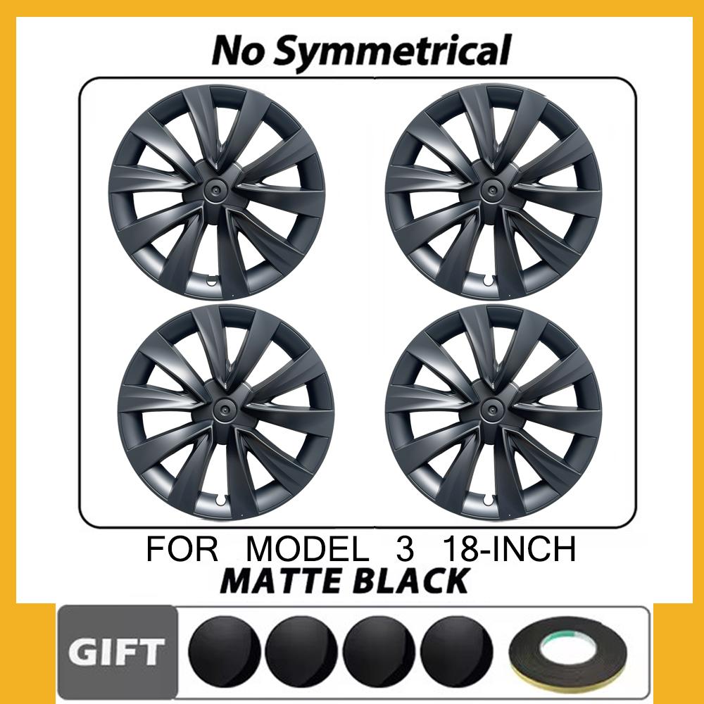 For Tesla Model 3 18 Inch 2018-2025 4PCS Car HubCap Replacement Performance Wheel Cover Cap Automobile Full Rim Cover Kits Part