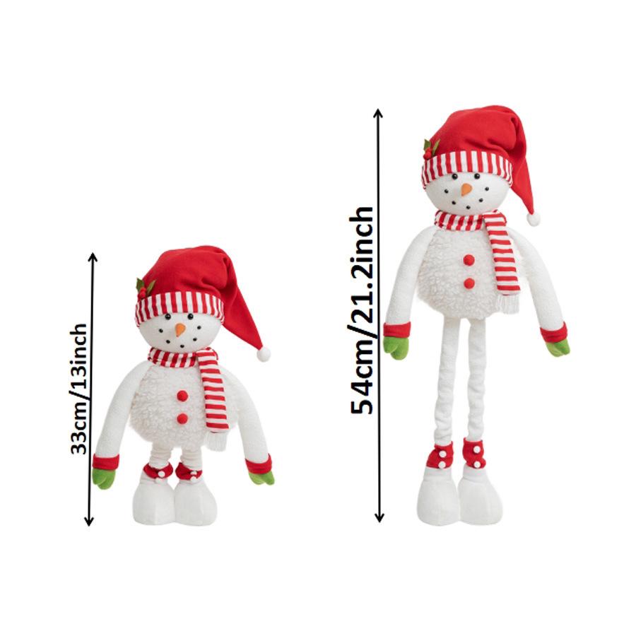 Christmas Santa Hat Snowman Ornament - Retractable Standing Decoration