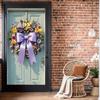 Spring Bow Wreath Door Cover Floral Banner Ribbon Bow Door Lining Background 2025 New Home Party Decoration Pink Purple