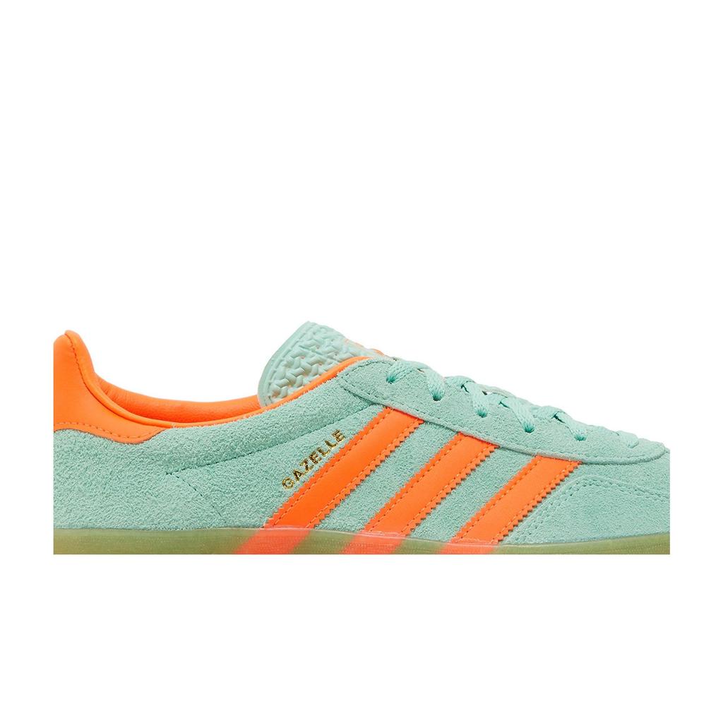 adidas Womens Gazelle Indoor 'Pulse Mint Solar Orange' (women's Sizes) Pulse Mint / Solar Orange / Gum Three Skateboard Shoes HQ8714