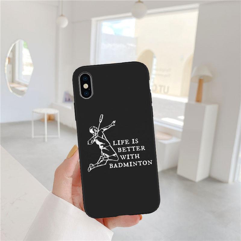

LO13 Badminton Sports Soft Shell Phone Case for iPhone SE X XS XR 11 16E 17 Pro Max Air 8 7 6 6s Plus iPhone17