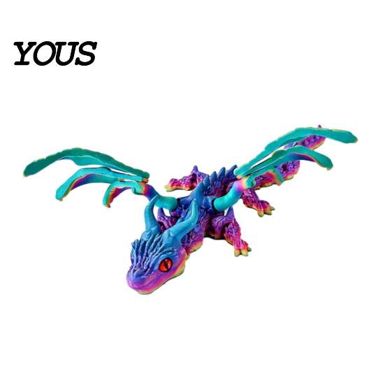 Artikulationsdrachen-Figur 3D-gedruckt mit Flügeln, Flexible geflügelte Spielzeuge, Fidget PLA Dekoration Desktop-Tiere Spielzeug zur Stressbewältigung, Geschenk Kinder Erwachsene