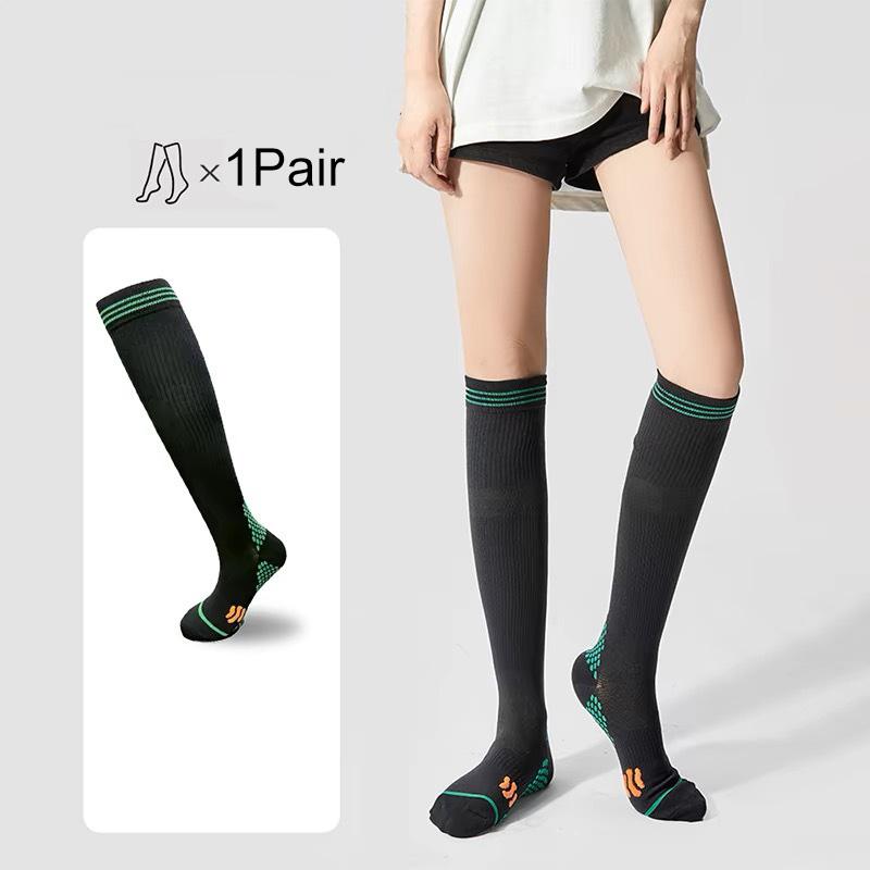 1Pair Compression Socks Non-slip Calf Support Brace All-Season Use Women for Sports Knee High for Running Cycling Football