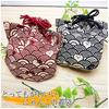 Drawstring Pouch, Accessory Pouch, Cosmetic Pouch, Japanese Pattern, Cat, Accessory Case, Made in Ja