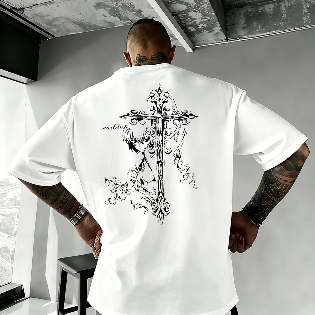 2026 Sommer Neuankunft Evangelion Muster Street Style Print Kurzarm T-Shirt Y2K Stil Geeignet für Unisex und Unisex