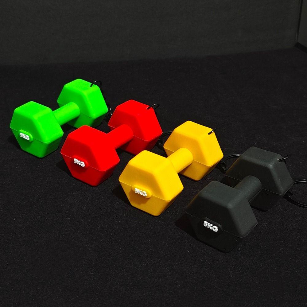 Barbell Plates Big Dumbbells Keychain D-shaped Buckle Fitness Series Pendant  Bodybuilder
