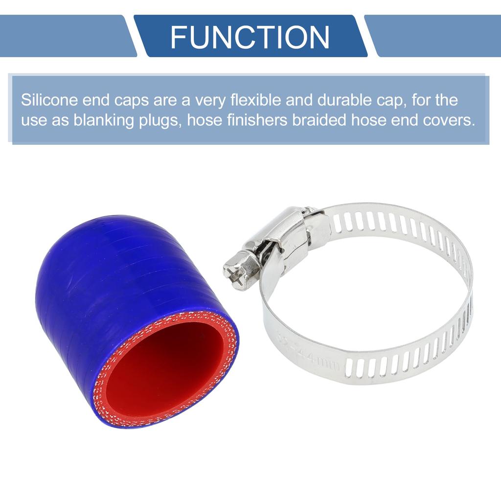 X AUTOHAUX 1pcs 30mm Length 32mm/1.26" ID Blue Red Car Silicone Rubber Hose End