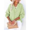 IHUASU Women's Fashion Casual Solid Color Print Long Sleeve V Neck Blouses & Shirts