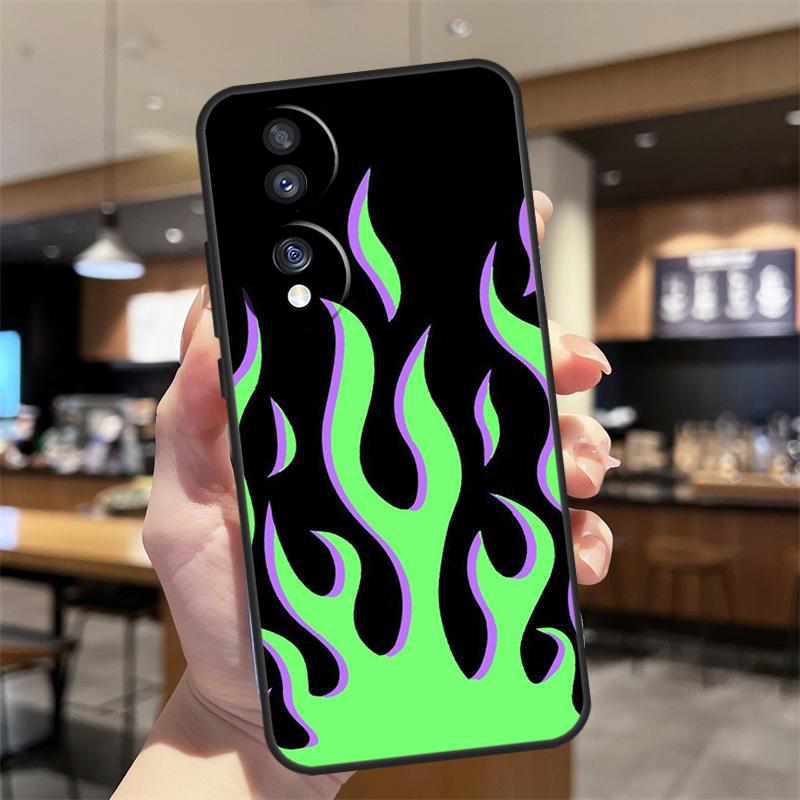 Blue Red Flame Fire Case For Honor Magic 5 6 7 8 Pro Honor 200 400 50 70 90 Lite X8b X8c X9b X9c X9d Win RT Cover