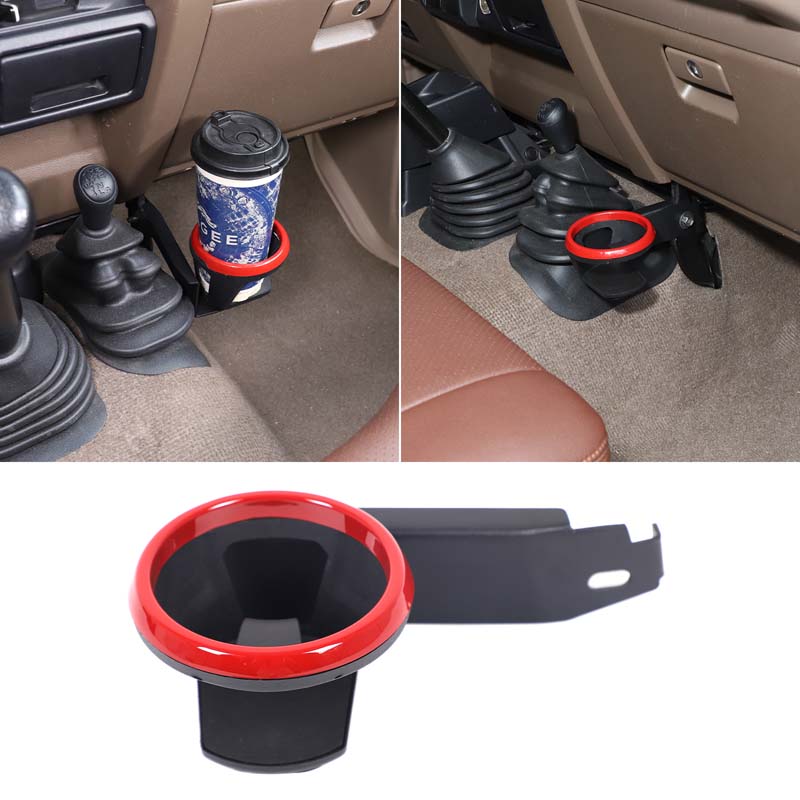 Carbon Steel+ABS Car Central Control Gear Shift Right Side Water Cup Holder Accessories For Toyota LC71 LC76 LC79 2007-2022